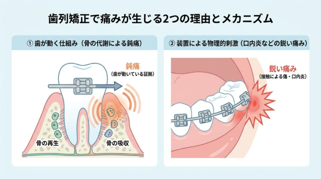 歯列矯正で痛みが生じる理由とメカニズム
